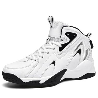 Imagem de CJSPORX Tênis de basquete masculino, respirável, antiderrapante, moderno, esportivo, Branco - 4, 38