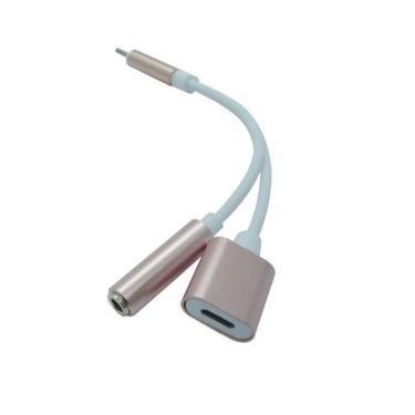 Imagem de ADAPTADOR SPLITTER CARREGA + FONE DE OUVIDO P2 3,5MM MICROFONE ÁUDIO IPHONE 5