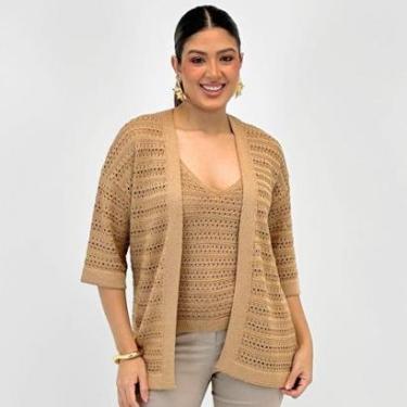 Imagem de Kimono Via Tricot Manga 3/4 em Tricot Feminino-Feminino