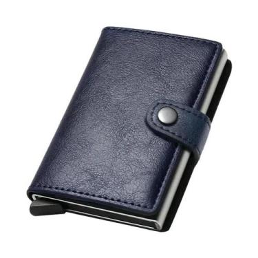 Imagem de Porta-cartões De Crédito Masculino Slim Em Fibra De Carbono Com RFID, 