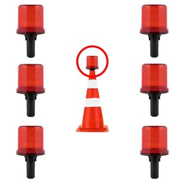 Imagem de Sinalizador Viario Solar Kit 6 Uni Transito Estrada Rodovia Alerta Emergencia Obra