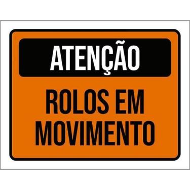 Imagem de Kit 10 Placa Acm De Atenção Rolos Em Movimento 18X23 - Sinalizo