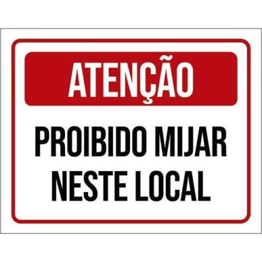 Imagem de Kit 10 Placa Acm Proibido Mijar Neste Local 18X23 - Sinalizo