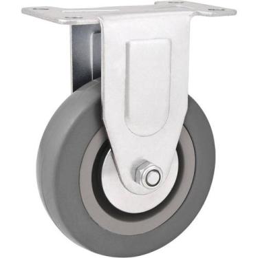 Imagem de Rodízio Fixo Industrial Leve 3", de Borracha e Pvc, Cinza, Vonder