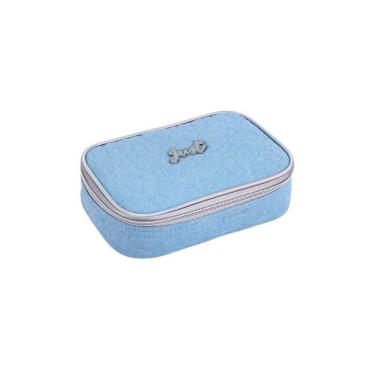 Imagem de Estojo Escolar Penal Box Jeans Glitter - Azul