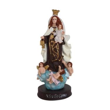 Imagem de Imagem de Nossa Senhora do Carmo com Anjos 15cm em resina - R&S