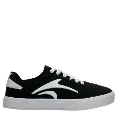 Imagem de Tênis Casual Preto Masculino com Cadarço Branco e Solado Contrastante-Masculino