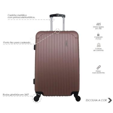 Imagem de Mala Rígida De Fibra 360° Tamanho Grande - Gladiador - A2 - Rosé