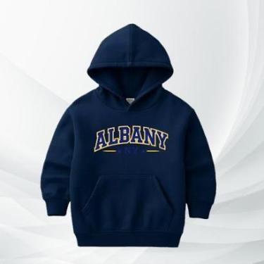 Imagem de Blusa de Moletom Infantil Albany NY com Capuz Flanelada Moleton Conforto Premium Estilo Streetwear-Unissex
