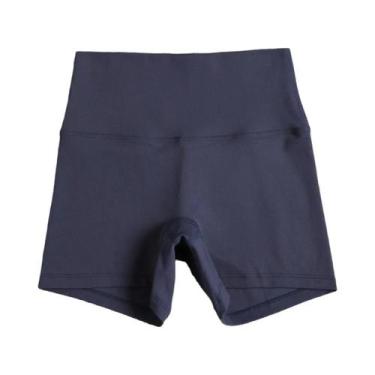 Imagem de Shorts de Yoga Fitness Cintura Alta - Cor Sólida - Leggings para Trein