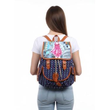 Imagem de Mochila Feminina Vintage Artística Estrelas Retrô