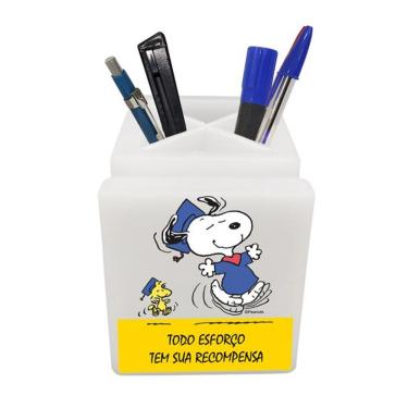 Imagem de Organizador de Mesa Iluminado Snoopy And Woodstock Tpc com Iluminação LED e Compartimen...