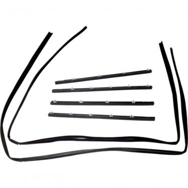 Imagem de Kit Canaleta de Porta com Pestana Modelo F103 para Ford Caminhões Pick-up 1993 a 1998 Jogo 6 Peças Uniflex