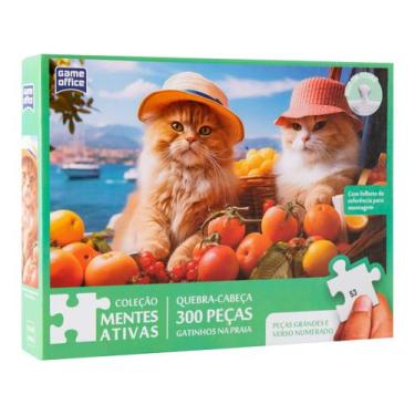 Imagem de Quebra-cabeça 300 Peças Game Office Gatinhos na - Praia Toyster Brinqu