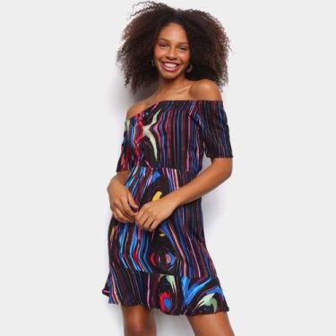 Imagem de Vestido Água Viva Curto Tie Dye Ombro A Ombro, Estampado, G