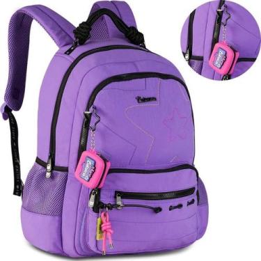 Imagem de Mochila de Costa Escolar Juvenil Luluca Shine Keep Glowing Chaveiro Co