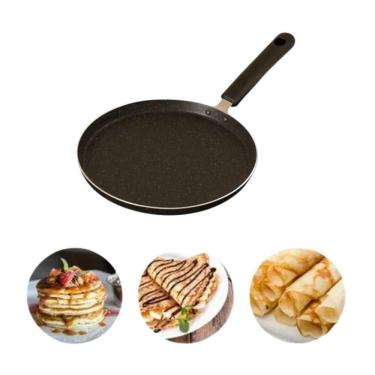 Imagem de Frigideira Antiaderente Frigideira Preta 26cm Indução Tapioca Panqueca Omelete em Alumí...
