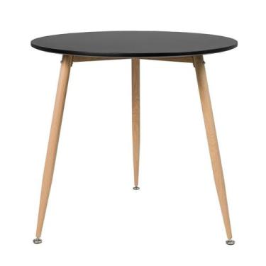 Imagem de Mesa redonda jantar cozinha varanda Clarice 80 cm - Preto - Laraz