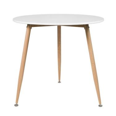 Imagem de Mesa redonda jantar cozinha varanda Clarice 80 cm - Branco - Laraz