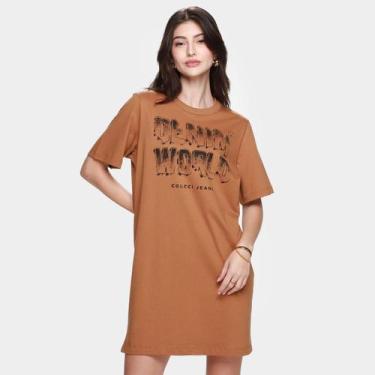 Imagem de Vestido Colcci Casual Feminino, Marrom, EP