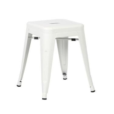 Imagem de Banqueta Laráz Iron Tolix Industrial Aço Branco - Laraz