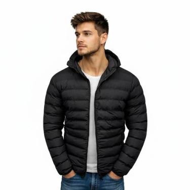 Imagem de Jaqueta Puffer Bobojaco Corta Vento Nylon Inverno - Mitchell, Preto, G