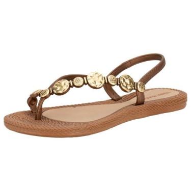 Imagem de Sandália feminina flat terra & água 260113, Caramelo, 38