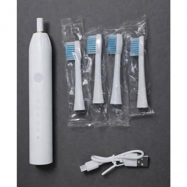 Imagem de Escova de Dente Elétrica Recarregável Branco com 4 Refis Limpeza Profunda e Vibração de...