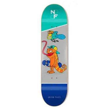 Imagem de Shape Maple New Face SB Serie Mascote Skate, Branco, Azul, 8.25