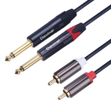 Imagem de Cabo Devinal Dual 1/4 TS para 2 RCA, 1,5 m estéreo
