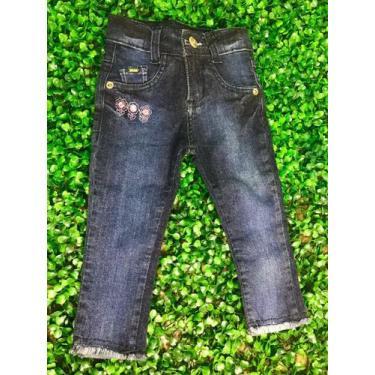 Imagem de Calça Jeans Infantil  Femenino Bolso Flor Baby - MACKVANNY, P
