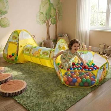 Imagem de Barraca Toca Infantil Floresta 3 Em 1 Túnel Piscina Bolinha - DM TOYS