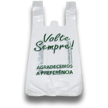 Imagem de Sacola Plástica 38x50cm Volte Sempre com 600 Unidades Transparente Central Plast