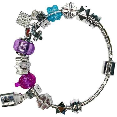 Imagem de Bracelete Charm Toy Mix Love Biju com Miçangas e Acessórios Metálicos Tamanho Único