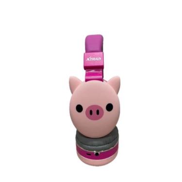 Imagem de Fone de ouvido infantil crianca bluetooth fm sd porco LC-866