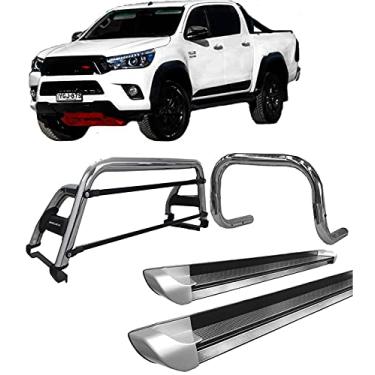Imagem de Kit quebra mato+Estribo Pers +Santo Ant H2 Hilux 16/20 CROMO