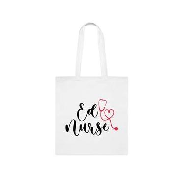Imagem de Ed Nurse Sacola, Ed Nurse Tote Bag, Ed Nurse Presente, Presente para Enfermeira Ed, Bolsa de Ombro para Enfermeira Ed, Bolsas reutilizáveis para Enfermeira, Ideia de de Natal, Branco