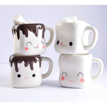 Imagem de Ursa Lindas canecas de chocolate quente de Marshmallow, conjunto de cerâmica, copos para café, chocolate quente, chocolate quente - presente divertido de dia das mães