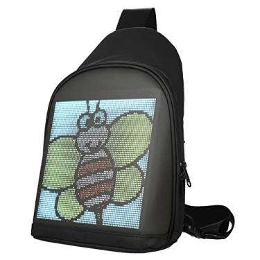 Imagem de Tingpai Mochila com tela colorida LED mochila person zável bolsa de viagem bolsa escolar pa homens mulheres estudantes universitários