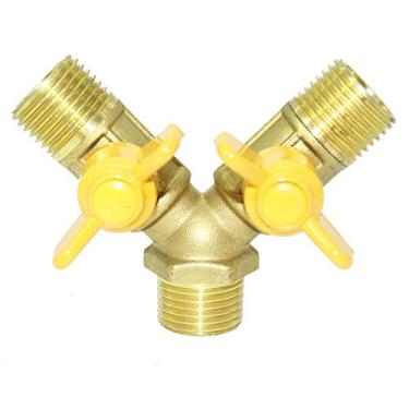 Imagem de Beduan Válvula de esfera de desligamento de 3 vias, válvula em forma de Y macho de 1/2" 2 interruptores de latão