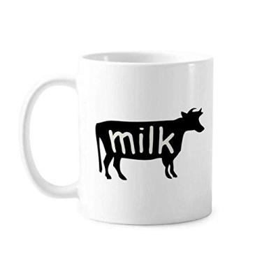Imagem de Caneca natural de cerâmica com contorno de vaca de animal preto cerâmica xícara de porcelana de café
