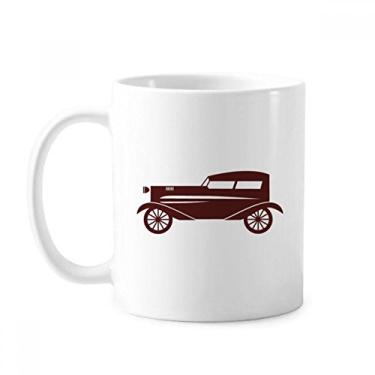 Imagem de Caneca geométrica marrom clássica com contorno de carros cerâmica cerâmica xícara de café porcelana louça