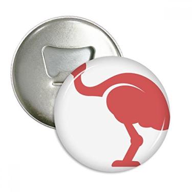 Imagem de Ilustração vermelha estilo retrô avestruz australiano abridor de garrafas ímã de geladeira emblema multifuncional