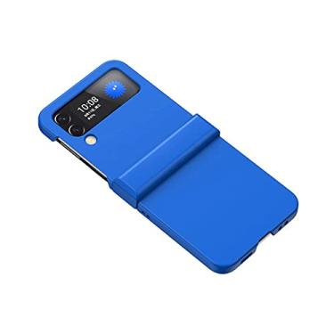 Imagem de Para Samsung Galaxy Z Flip 4 5G Com Anel Case Silicone Líquido Dobrável Soft-Touch Capa Protetora para Samsung Z Flip4, Azul, Para Samsung Z Flip 4 5G