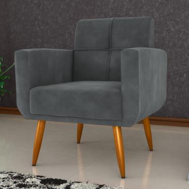 Imagem de Poltrona Veludo 69cm Havanna Matrix - Cinza