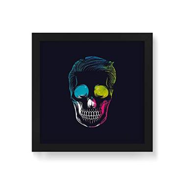 Imagem de Arte Maníacos Quadro Decorativo Caveira Color - 50x50cm (Moldura em laca preta)
