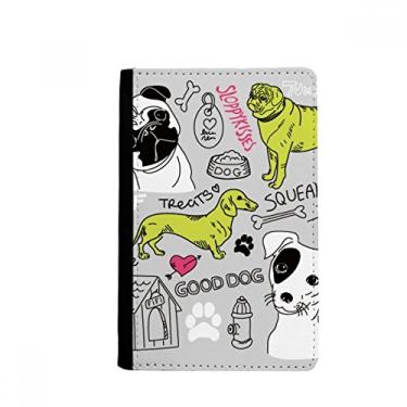 Imagem de Porta-passaporte com estampa de texto de cachorro de desenho animado, porta-cartões Notecase Burse