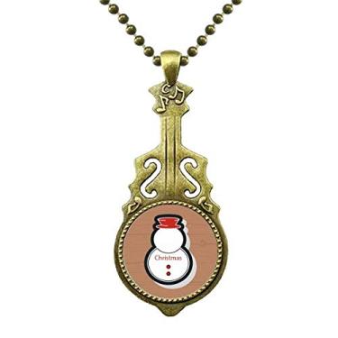 Imagem de DIYthinker Colar de Natal com ícone de boneco de neve antigo com pingente de música
