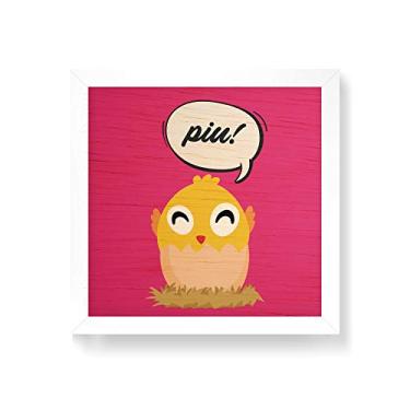 Imagem de Arte Maníacos Quadro decorativo com moldura caixa branca em Madeira - Pinto Ovo - 30x30cm