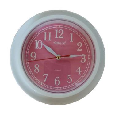 Imagem de Relógio De Parede Redondo Colors 17,5cm Yl15516 - Rosa - Yin's